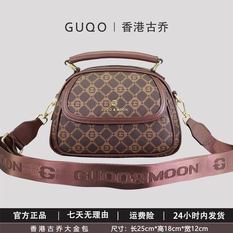 古乔大金包香港古乔2026新款咖啡色简约百搭中包气质手提斜挎女包